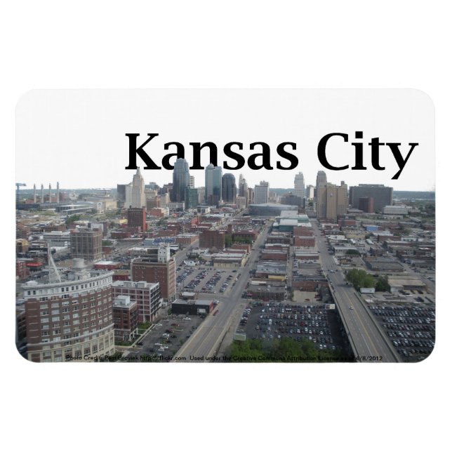 Imán Línea aérea de Kansas City con la ciudad de Kansas (Horizontal)