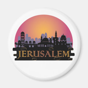 Imán Línea aérea de la ciudad vieja de Jerusalén - Viaj