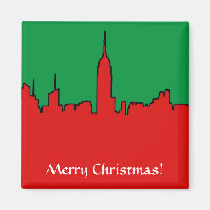Imán Línea aérea de NYC: Silhouette Navidades ESB