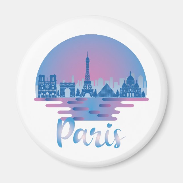 Imán Línea aérea de París - Francia Travel (Frente)
