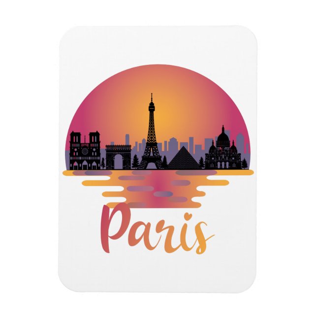 Imán Línea aérea de París - Francia Travel (Vertical)