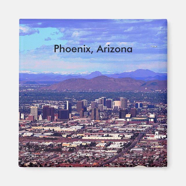 Imán Línea aérea de Phoenix Arizona en horario de veran (Frente)