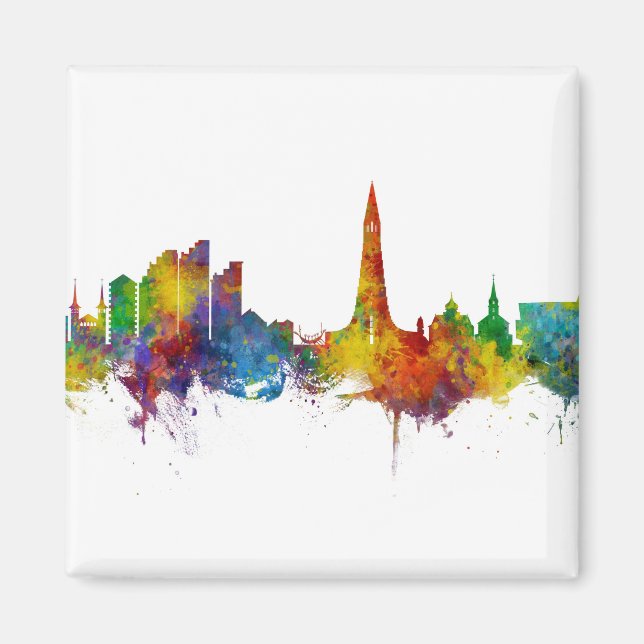 Imán Línea aérea de Reykjavík Islandia (Frente)