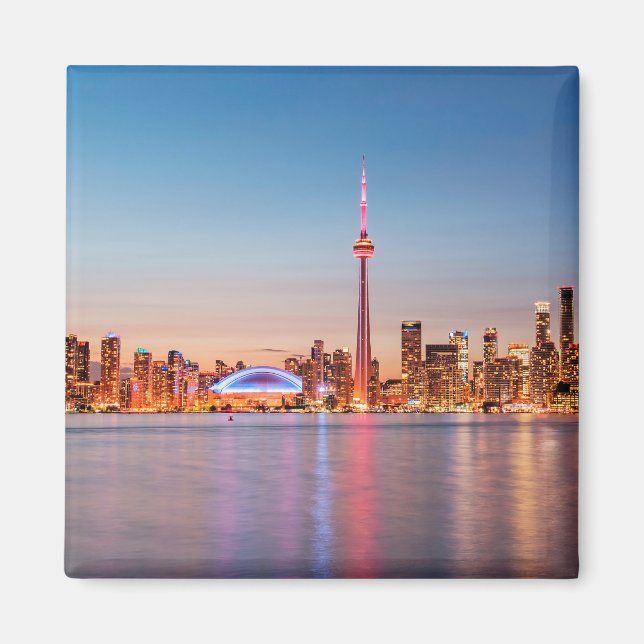 Imán Línea aérea de Toronto al atardecer (Frente)