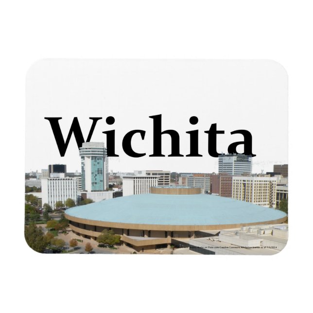 Imán Línea aérea de Wichita Kansas con Wichita en el ci (Horizontal)