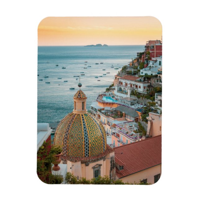 Imán Línea costera | Positano, Costa Amalfitana, Italia (Vertical)