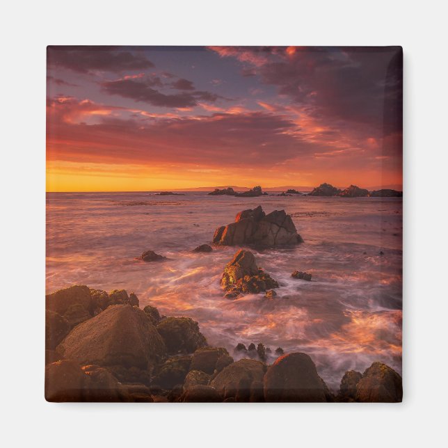Imán Línea costera | Sunset Pacific Grove Carmel Califo (Frente)