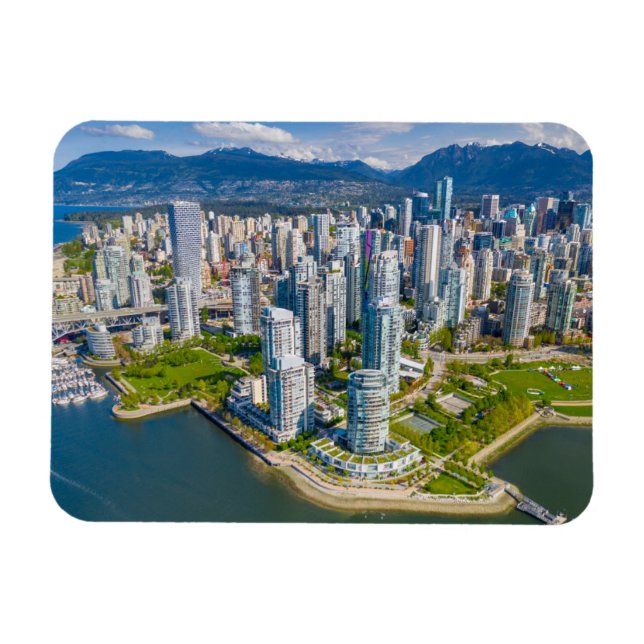 Imán Línea costera | Vancouver, Columbia Británica, Can (Horizontal)