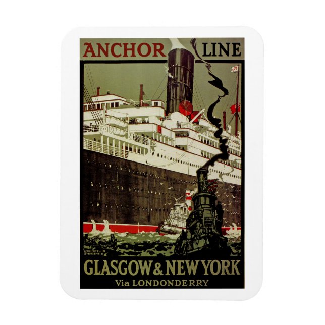 Imán Línea de anclas ~ Glasgow-Nueva York (Vertical)