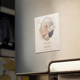 Imán Línea de arte ornamentada de magnolia 