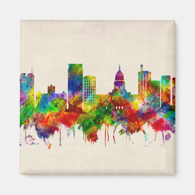 Imán Línea de Skyline Madison Wisconsin (Frente)