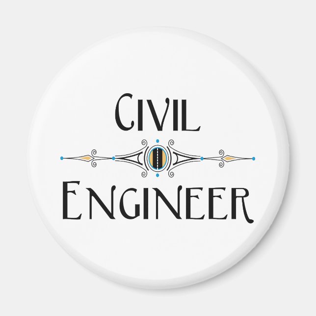 Imán Línea decorativa de ingeniero civil (Frente)
