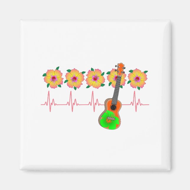 Imán Línea divertida de latido de corazón EKG para la m (Frente)