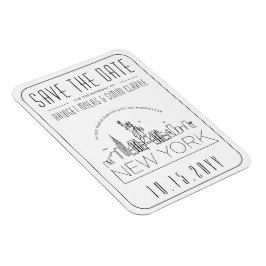 Imán Línea estilizada del Boda de Nueva York Guardar la