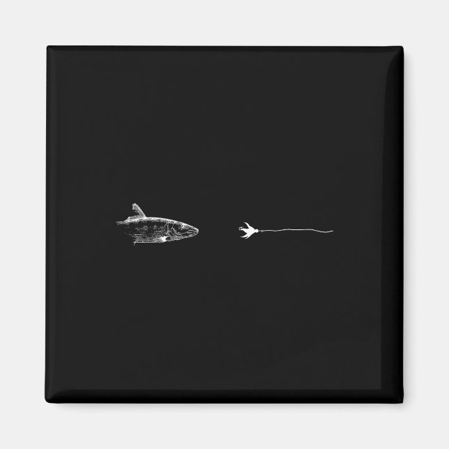 Imán Línea Gráfica De Cojín De Pesca De Mosca - Pescado (Frente)