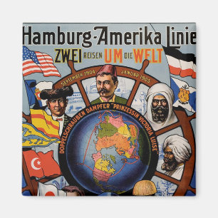 Imán Línea poster de Hamburgo Amerika
