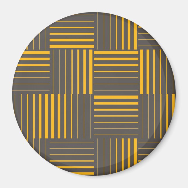 Imán Líneas amarillas, frescas, únicas, modernas y de m (Frente)