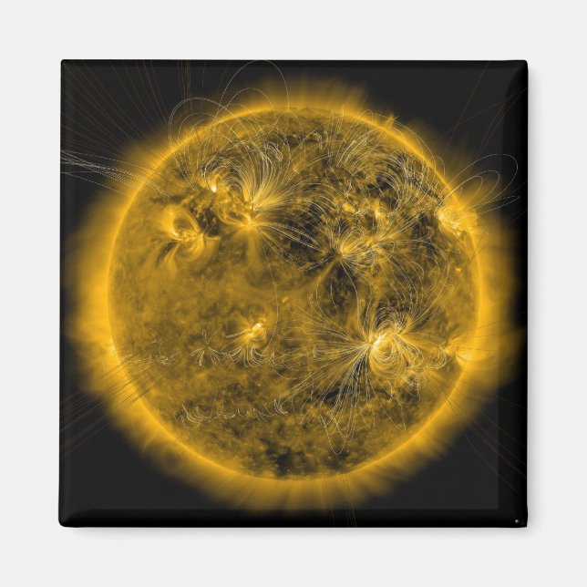 Imán Líneas de campo magnético en el Sol (Frente)