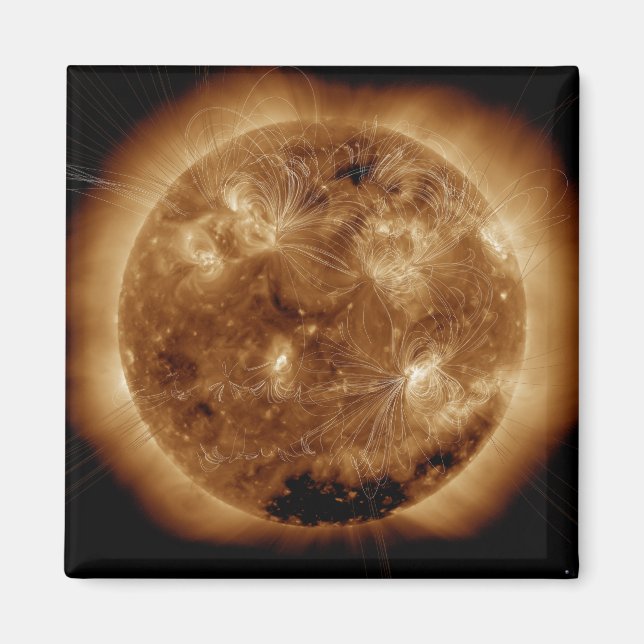 Imán Líneas de campo magnético en el Sol 2 (Frente)