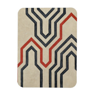 Imán Líneas gráficas azul y naranja