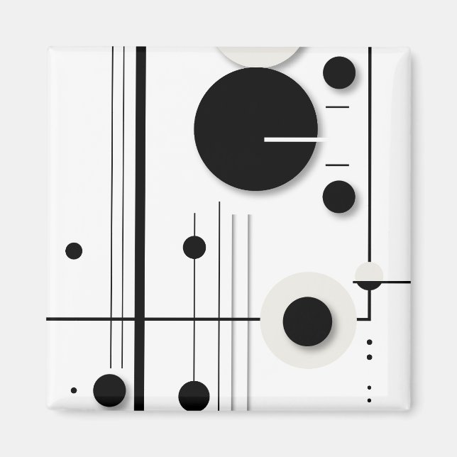 Imán Líneas sinfónicas del círculo geométrico minimalis (Frente)