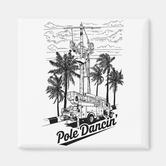 Imán Lineman Le Dancin' Electrician Gift For Men Husban (Frente)