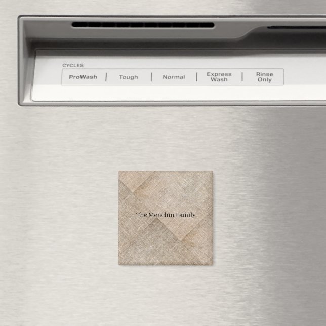 Imán Linen de Faux Beige personalizado (In situ (lavavajillas))