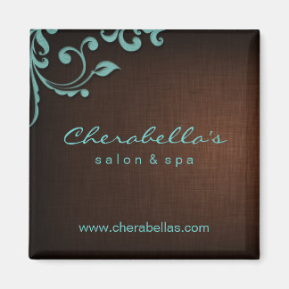Imán Linen Salon Spa Floral Magnet Brown Blue