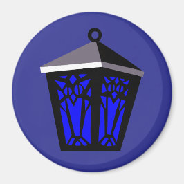 Imán Linterna de búho azul oscuro