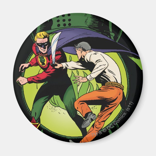 Imán Linterna verde con capa en lucha (Frente)