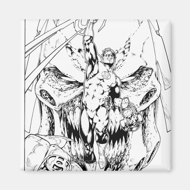 Imán Linterna verde con flujo de luz (Frente)