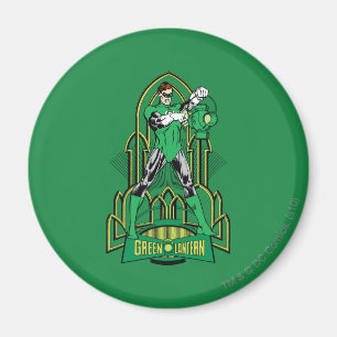 Imán Linterna verde en fondo decorativo