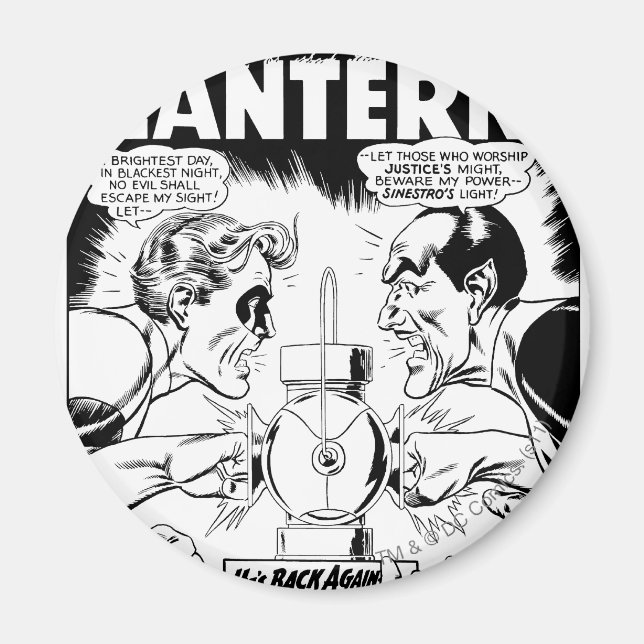 Imán Linterna verde vs Sinestro, negro y blanco (Frente)