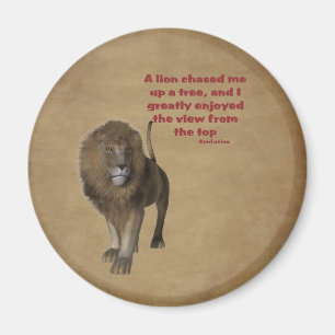 Imán Lion Confucius Inspirational Quote Magnet