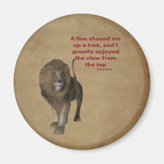 Imán Lion Confucius Inspirational Quote Magnet