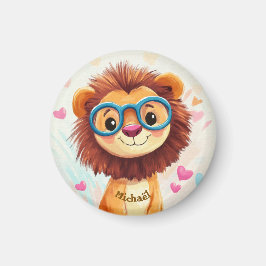 Imán Lion Valentine's Day Heart Badge Kids School