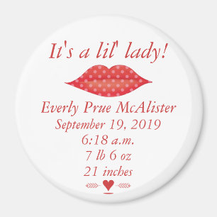 Imán Lips Sra Hipster Baby Chica Vintage Retro Lil Lady