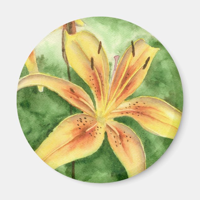 Imán Lirios amarillos en el jardín (Frente)