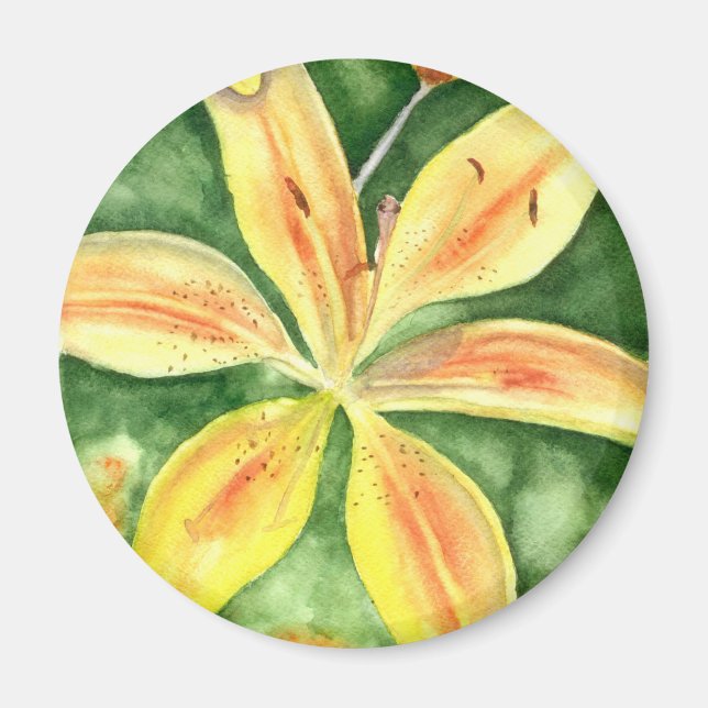 Imán Lirios amarillos en el jardín (Frente)