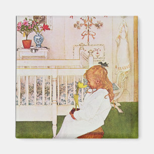 Imán Lisbeth con un tulipán amarillo