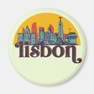 Imán Lisboa Portugal: Arte de la ciudad retro