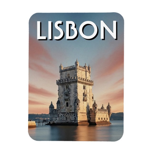 Imán Lisboa Portugal Viaje Torre de Belem  (Vertical)