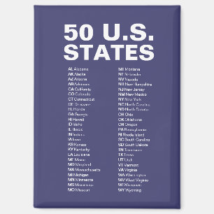 Imán Lista de abreviaturas de los 50 estados de EE. UU.