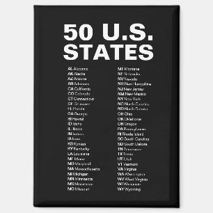 Imán Lista de abreviaturas de los 50 estados de EE. UU.