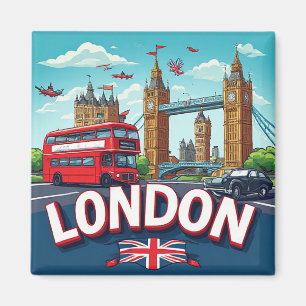 Imán 🧲 Lista de deseos de viaje a Londres Recuerdo de