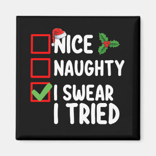 Imán Lista de Navidad Me Porté Bien Me Porté Mal Juro Q
