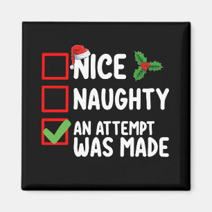 Imán Lista de Navidad Nice Naughty Se Hizo un Intento H