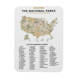 Imán Lista de Parques Nacionales en los Estados Unidos