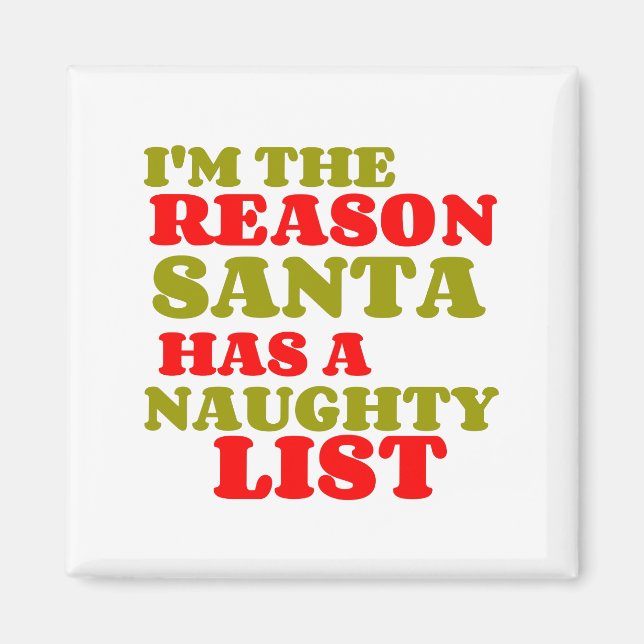 IMÁN LISTA DE RAZONES DE SANTA NAUGHTY (Frente)