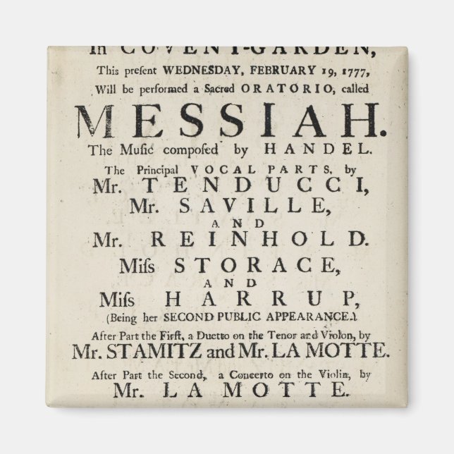 Imán Lista de reproducción anunciando una actuación (Frente)